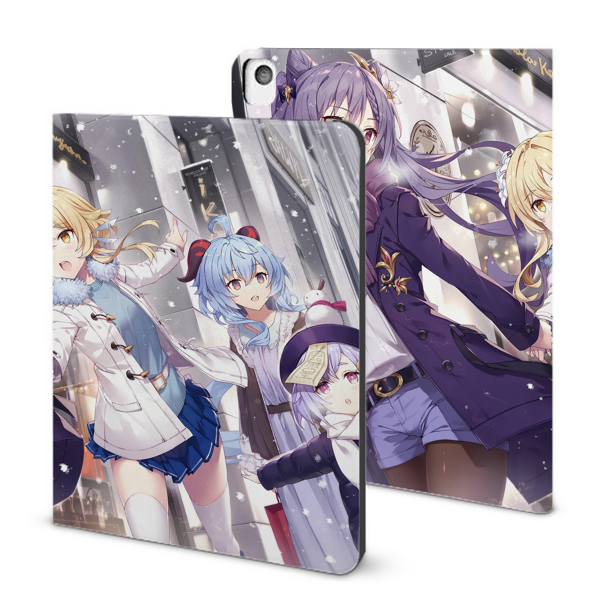 げんし神 genshin IPadケース ペンホルダー付き ブックスタイルデザイン